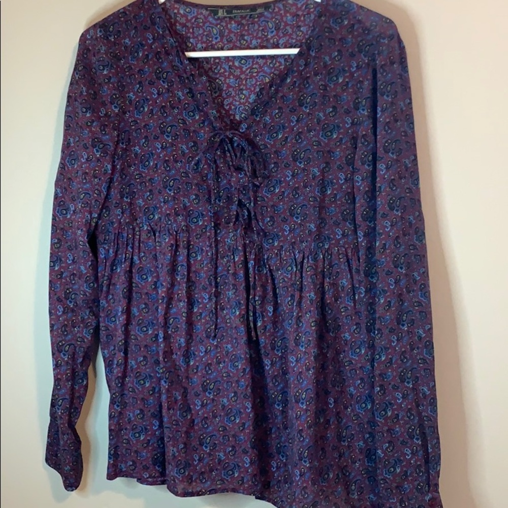 Zara Trafaluc Boho Paisley Top